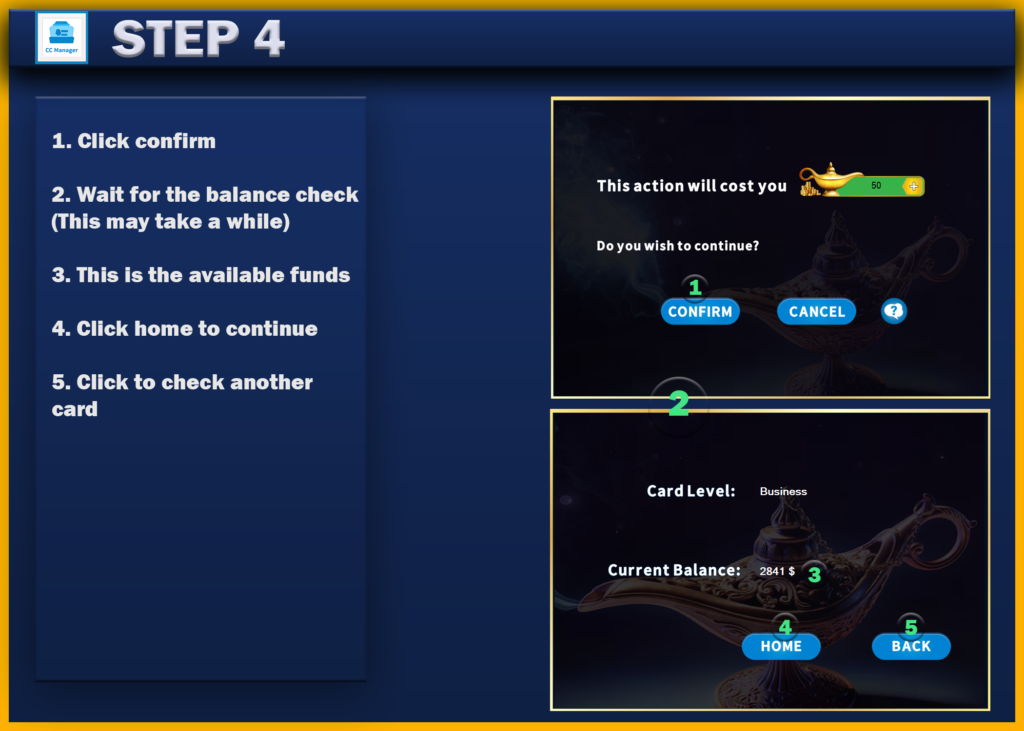 Step 4 balance checker genie