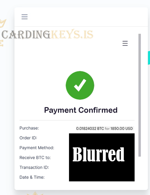 Step 7 Payment confirmed CC to btc carding method 2025 switchere