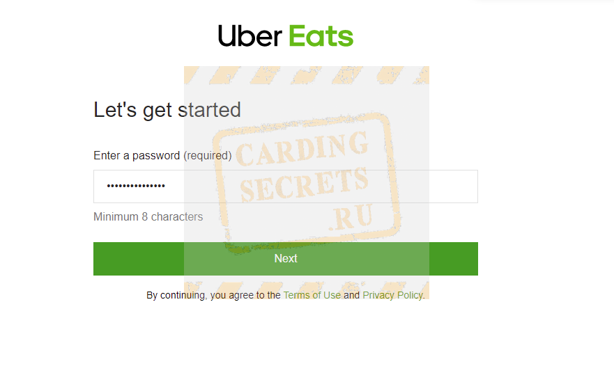 Uber eats carding method