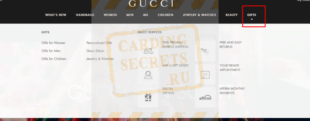 how to card gucci