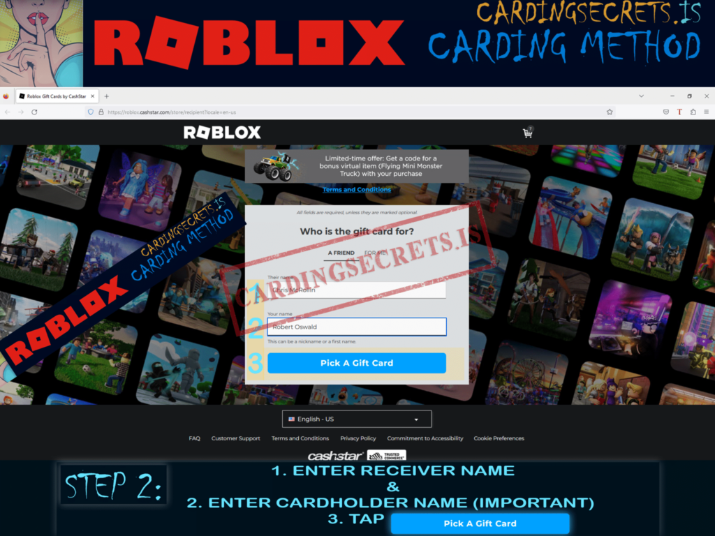 Roblox carding step 2