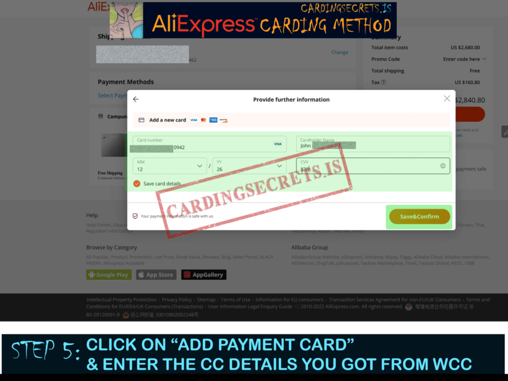 AliExpress Carding Method Step 5