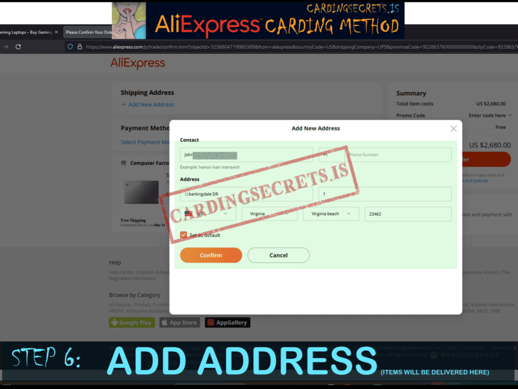 AliExpress Carding Method Step 6