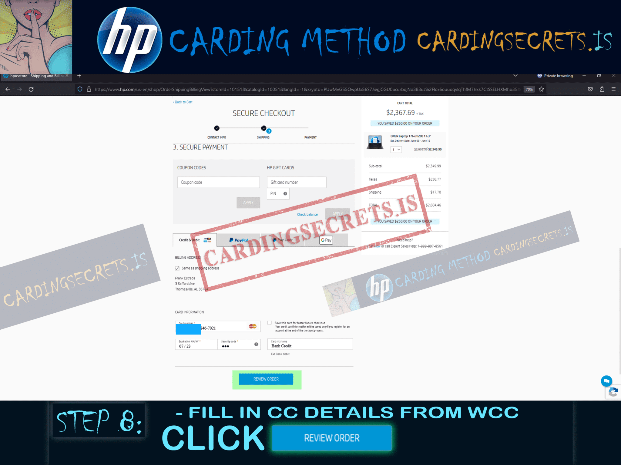 Latest HP carding method *Updated + Video* Carding Methods