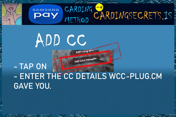Samsung pay carding method step add cc