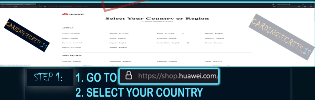 1 requirements and go to huawei site to select country