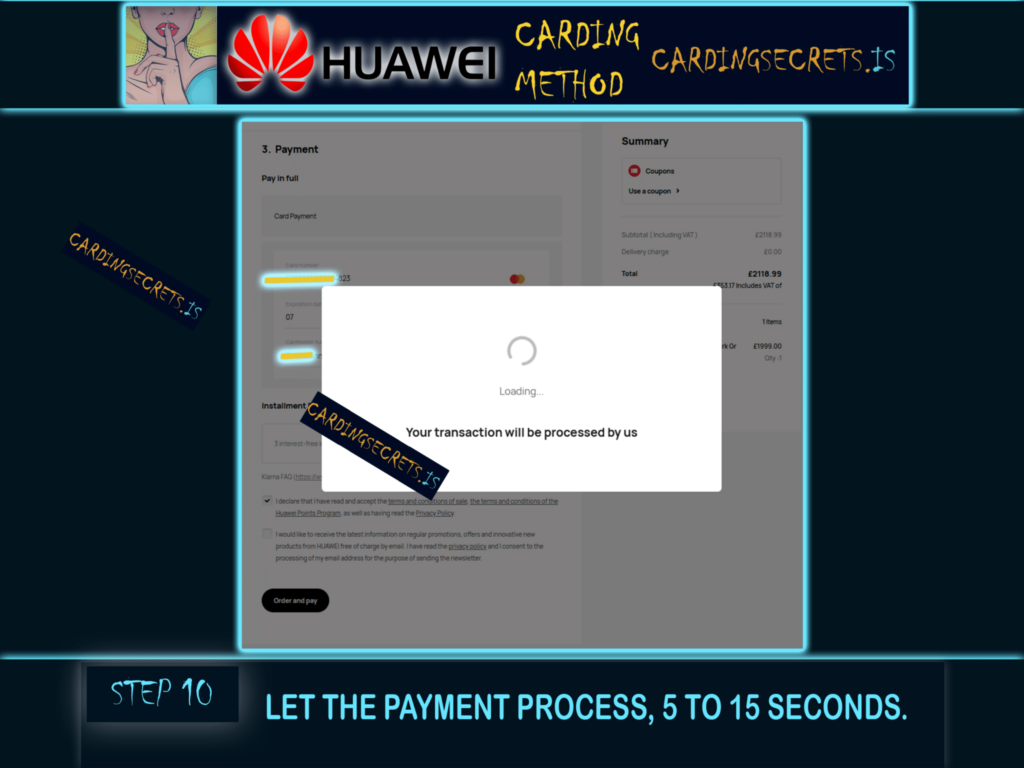 let the payment process 5 to 15 sec