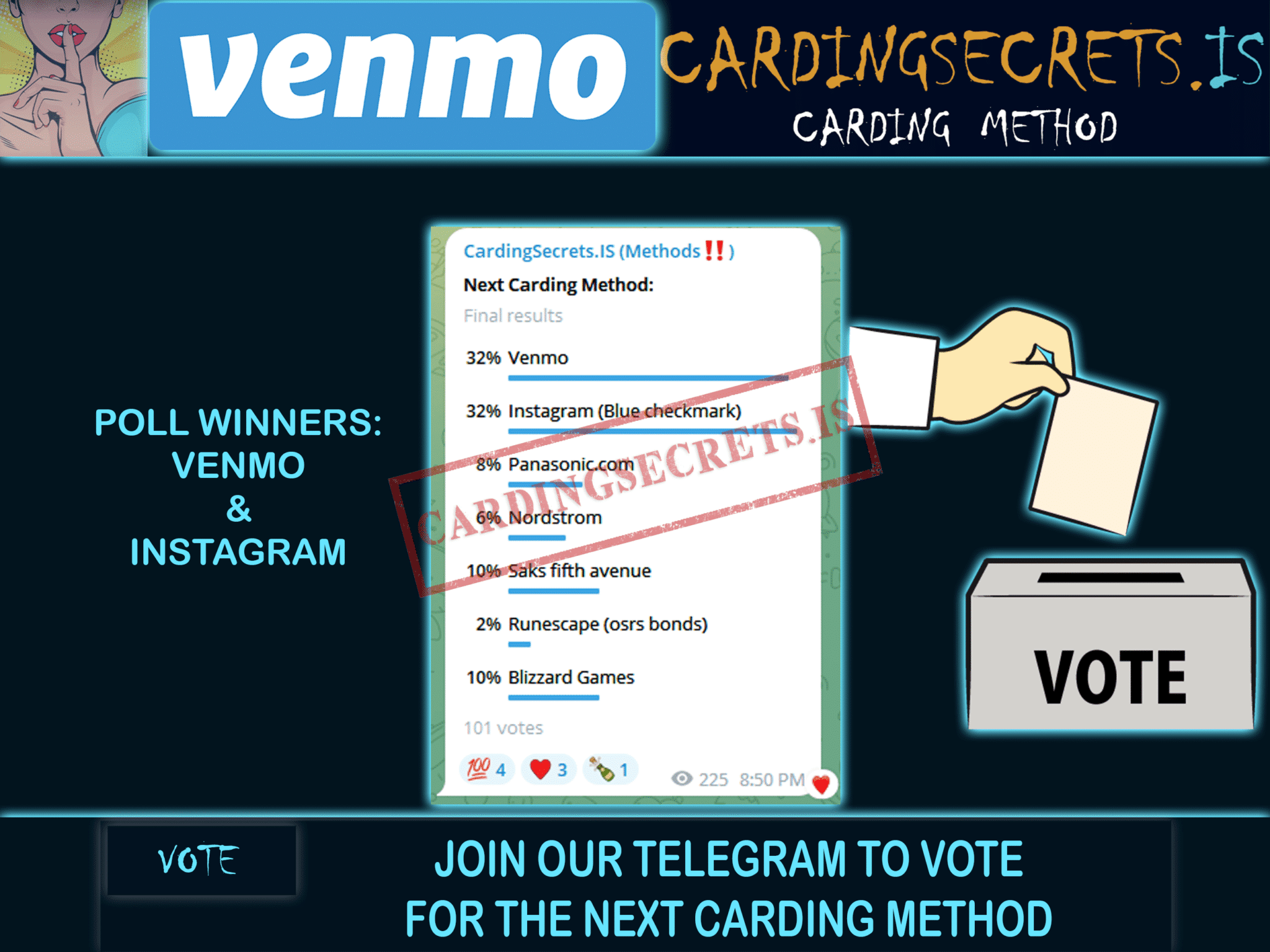 Ruthless Unseen Venmo Carding Method 2024 Carding Methods   VENMO VOTE 