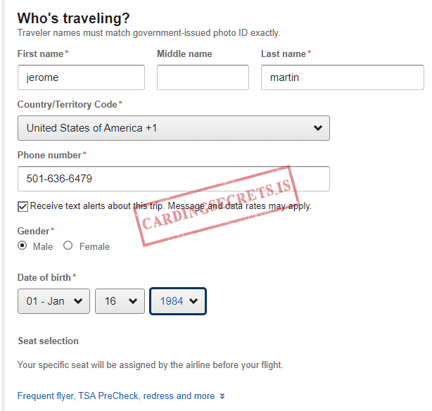 flight carding method whos traveling