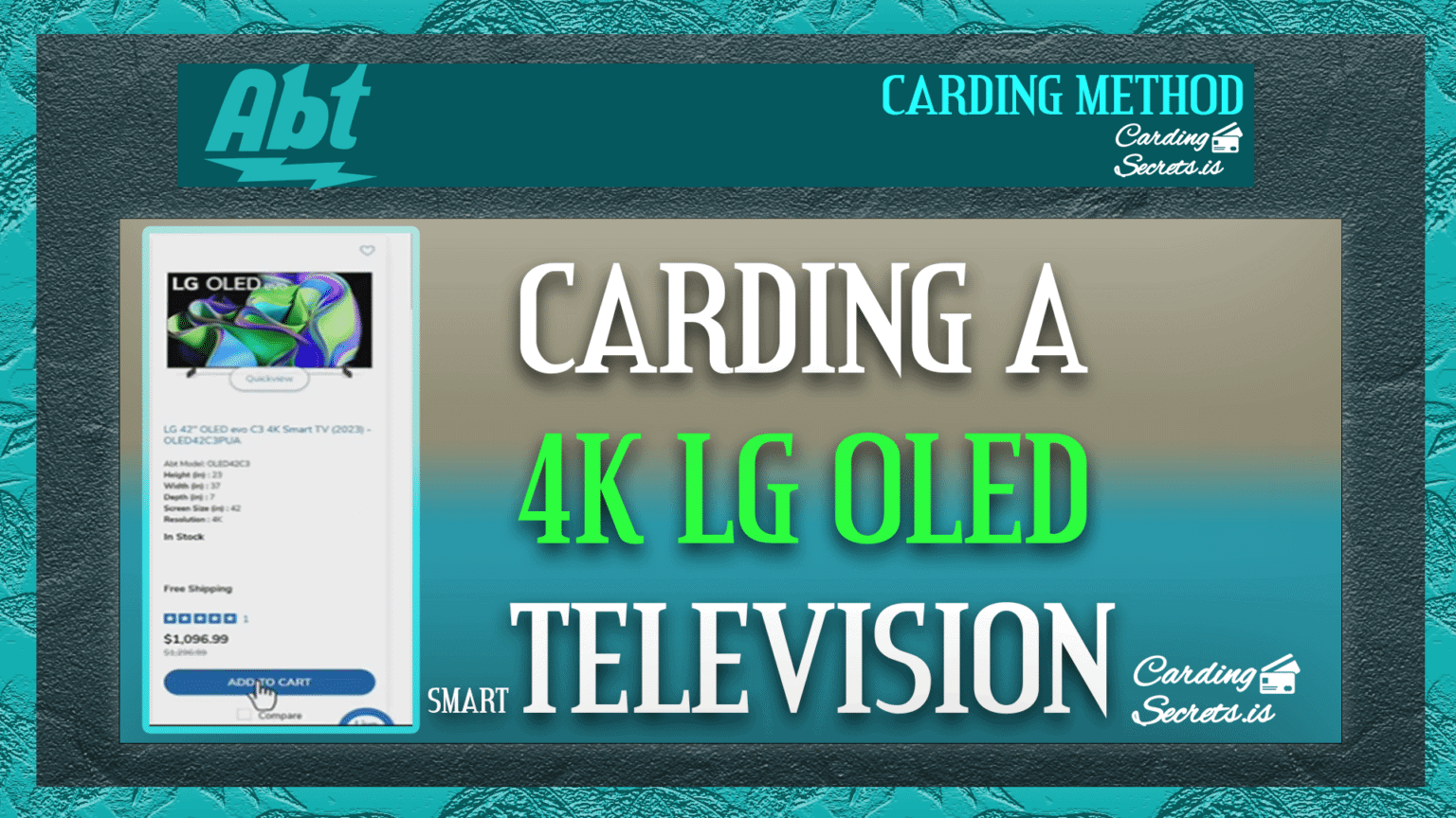 1 TELEVISION CARDING TUTORIAL ABT ELECTRONICS Carding Methods