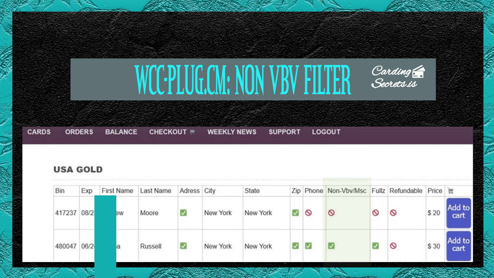 wcc non vbv filter bins