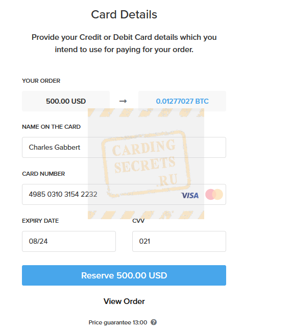 Enter your card information