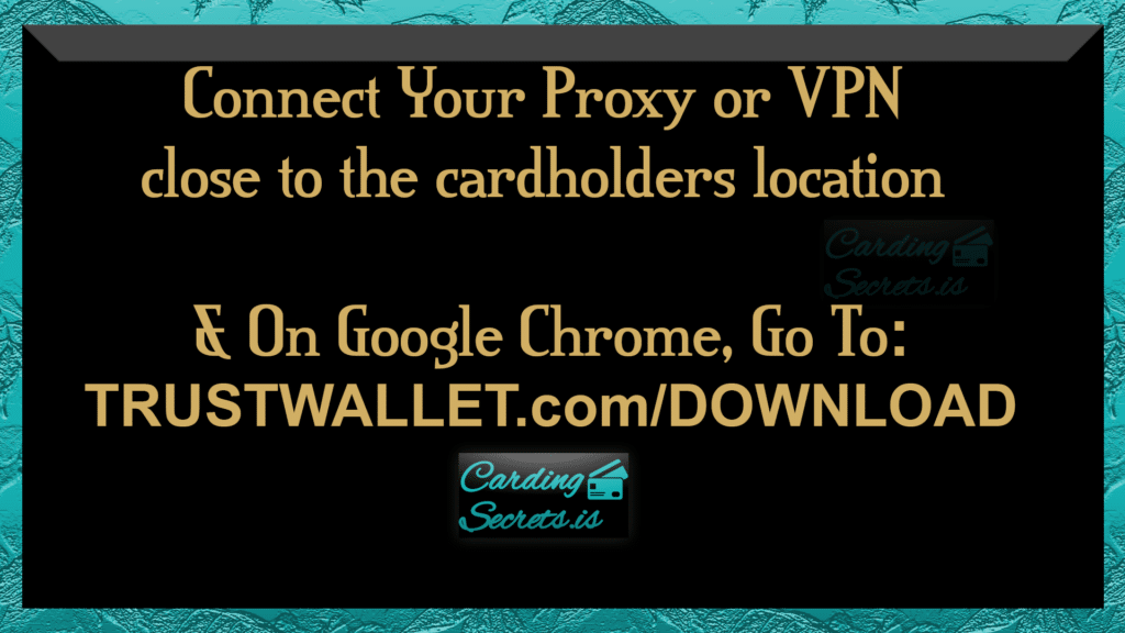 Trustwallet crypto carding method step 1 connect