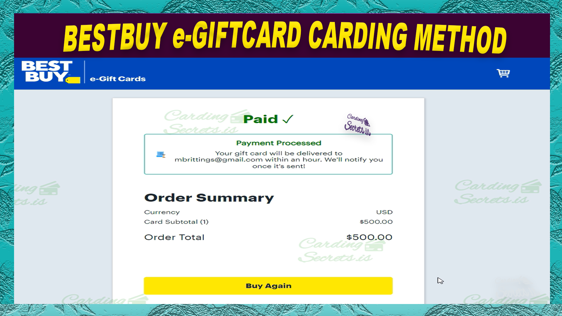 Bestbuy e-Gift card Carding Method thumbnail