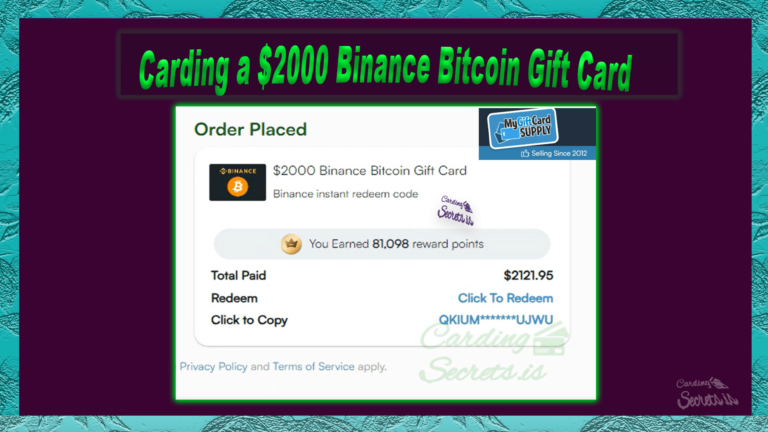 $2000 Bitcoin : Binance Gift Card Carding Method THUMBNAIL