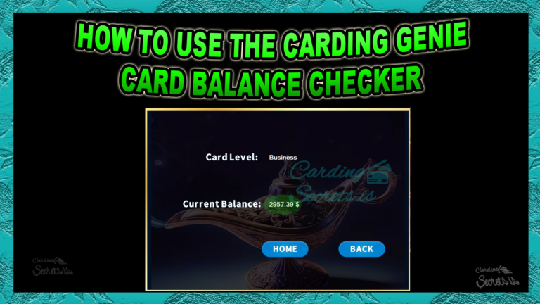 How to use the Carding Genie Balance Checker